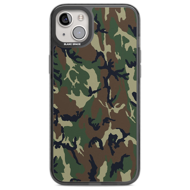 Forest Green Camo Phone Case iPhone 14 Plus / Black Impact Case Blanc Space