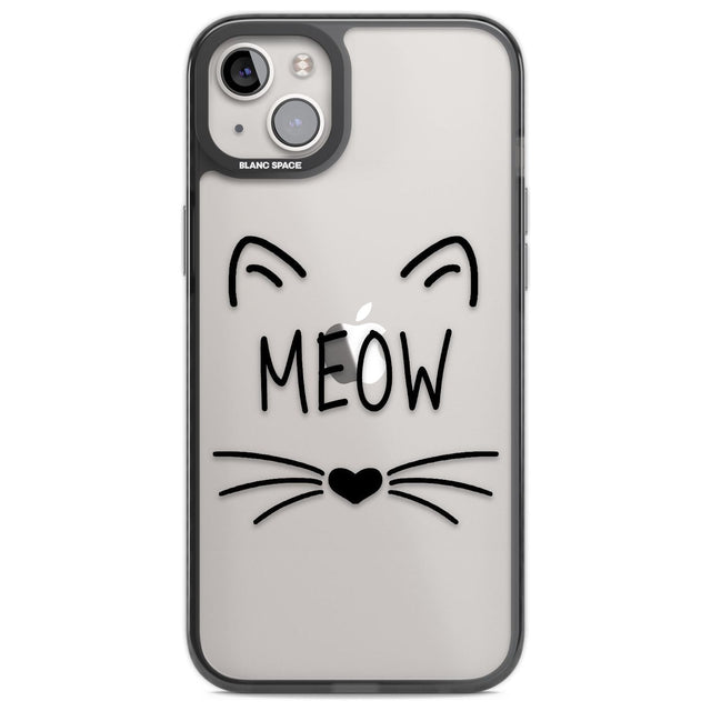 Cat Whiskers Phone Case iPhone 14 Plus / Black Impact Case Blanc Space