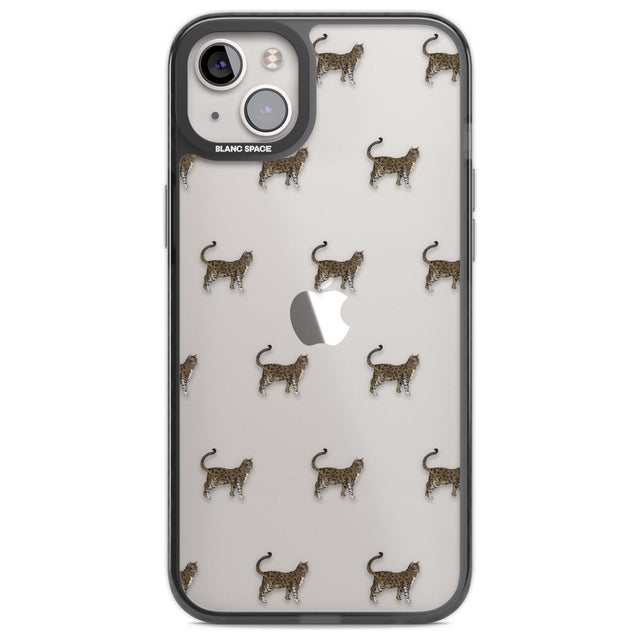 Bengal Cat Pattern Phone Case iPhone 14 Plus / Black Impact Case Blanc Space