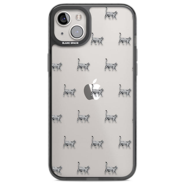 British Shorthair Cat Pattern Phone Case iPhone 14 Plus / Black Impact Case Blanc Space