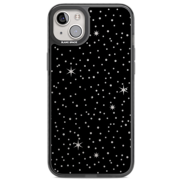 Celestial  Cut-Out Stars Phone Case iPhone 14 Plus / Black Impact Case Blanc Space