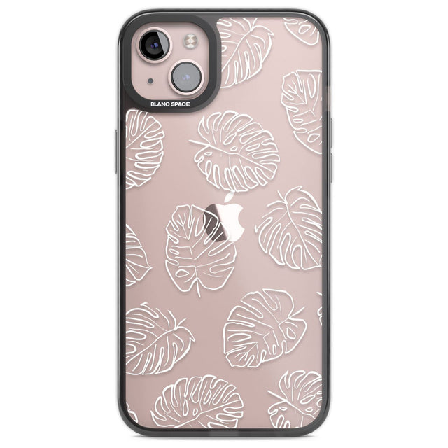 Monstera Leaves Phone Case iPhone 14 Plus / Black Impact Case Blanc Space