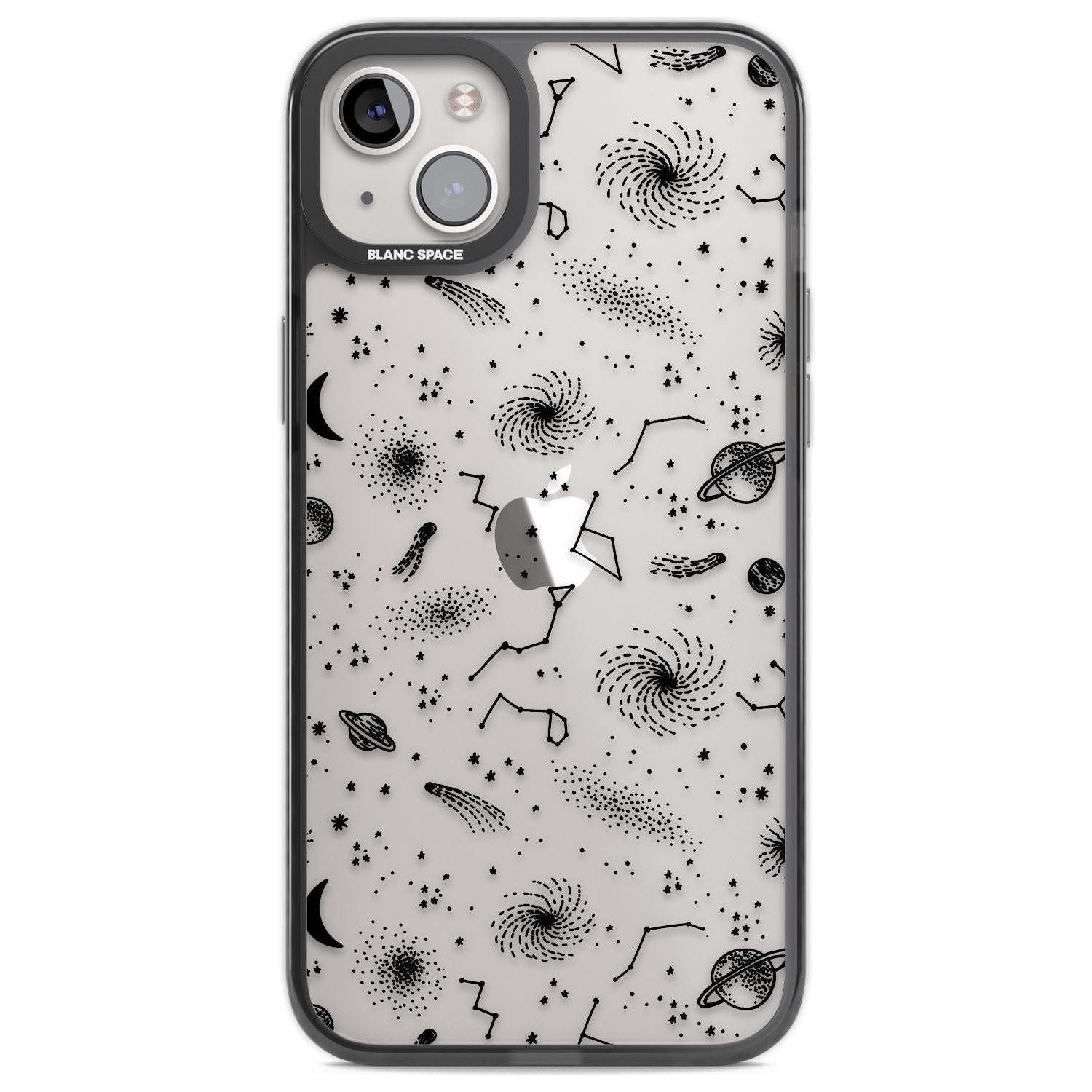 Mixed Galaxy Pattern Phone Case iPhone 14 Plus / Black Impact Case Blanc Space