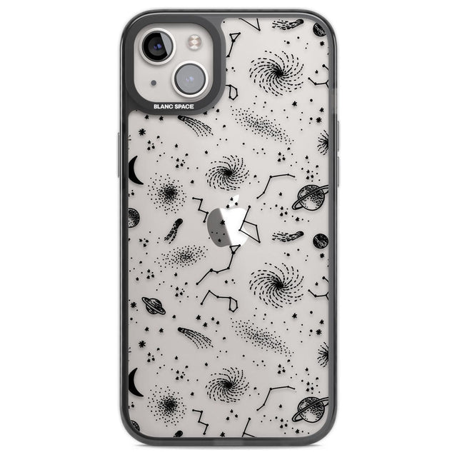 Mixed Galaxy Pattern Phone Case iPhone 14 Plus / Black Impact Case Blanc Space