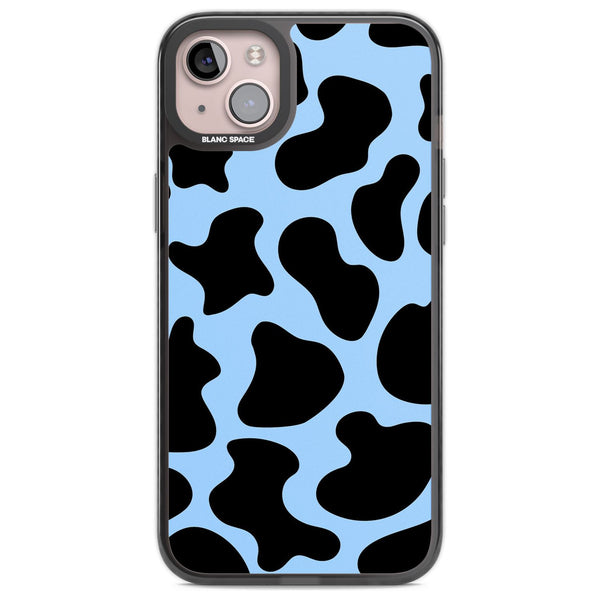 Blue And Black Cow Print