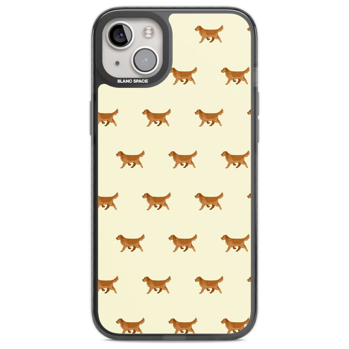 Golden Retriever Dog Pattern Phone Case iPhone 14 Plus / Black Impact Case Blanc Space