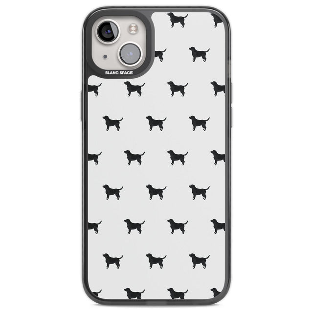 Black Labrador Dog Pattern Phone Case iPhone 14 Plus / Black Impact Case Blanc Space