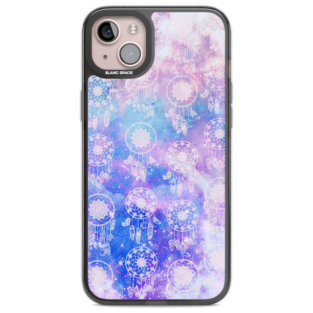 Dreamcatcher Pattern Galaxy Print Tie Dye Phone Case iPhone 14 Plus / Black Impact Case Blanc Space