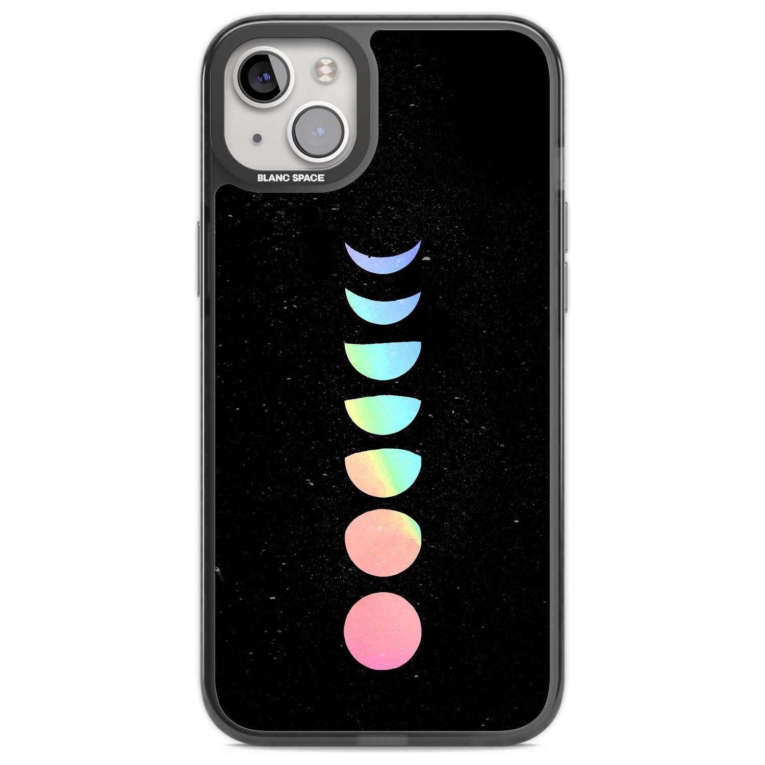 Pastel Moon Phases Phone Case iPhone 14 Plus / Black Impact Case Blanc Space