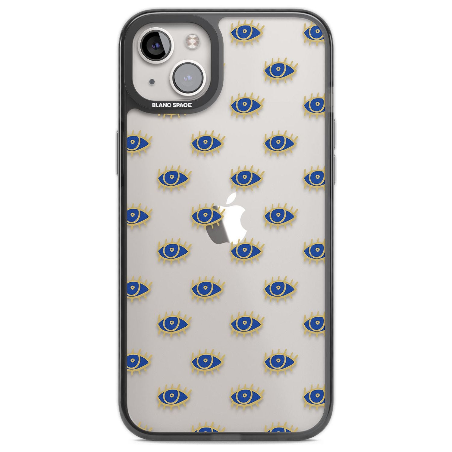 Gold Eyes (Clear) Psychedelic Eyes Pattern Phone Case iPhone 14 Plus / Black Impact Case Blanc Space