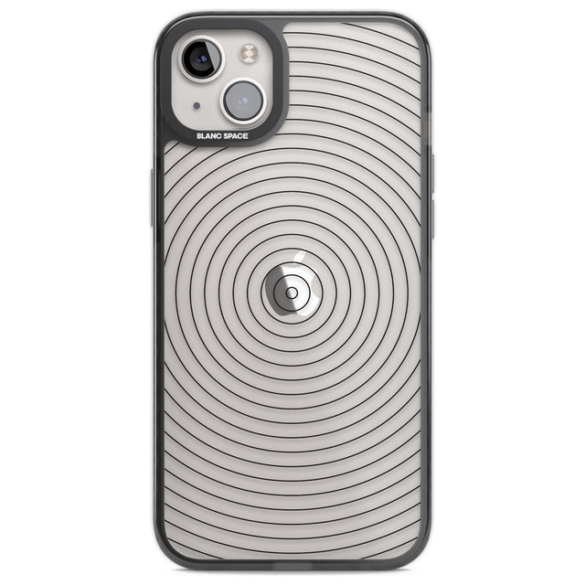 Abstract Lines: Circles Phone Case iPhone 14 Plus / Black Impact Case Blanc Space