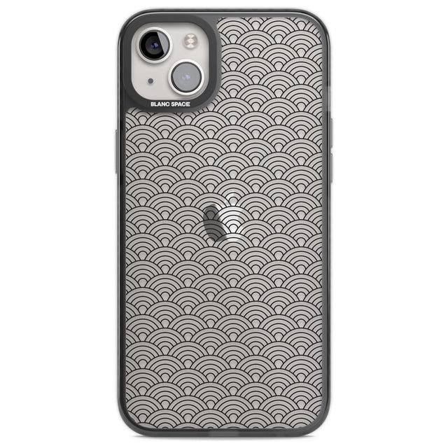 Abstract Lines: Scalloped Pattern Phone Case iPhone 14 Plus / Black Impact Case Blanc Space