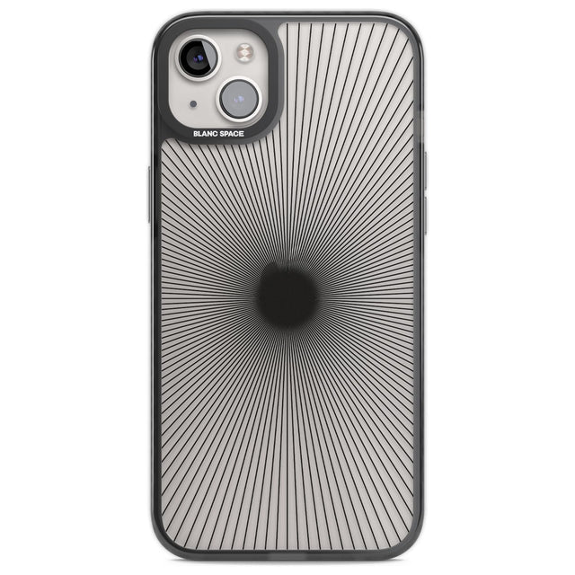 Abstract Lines: Sunburst Phone Case iPhone 14 Plus / Black Impact Case Blanc Space