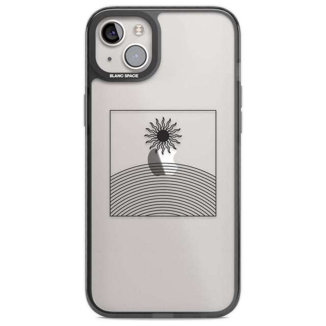 Framed Linework: Rising Sun Phone Case iPhone 14 Plus / Black Impact Case Blanc Space