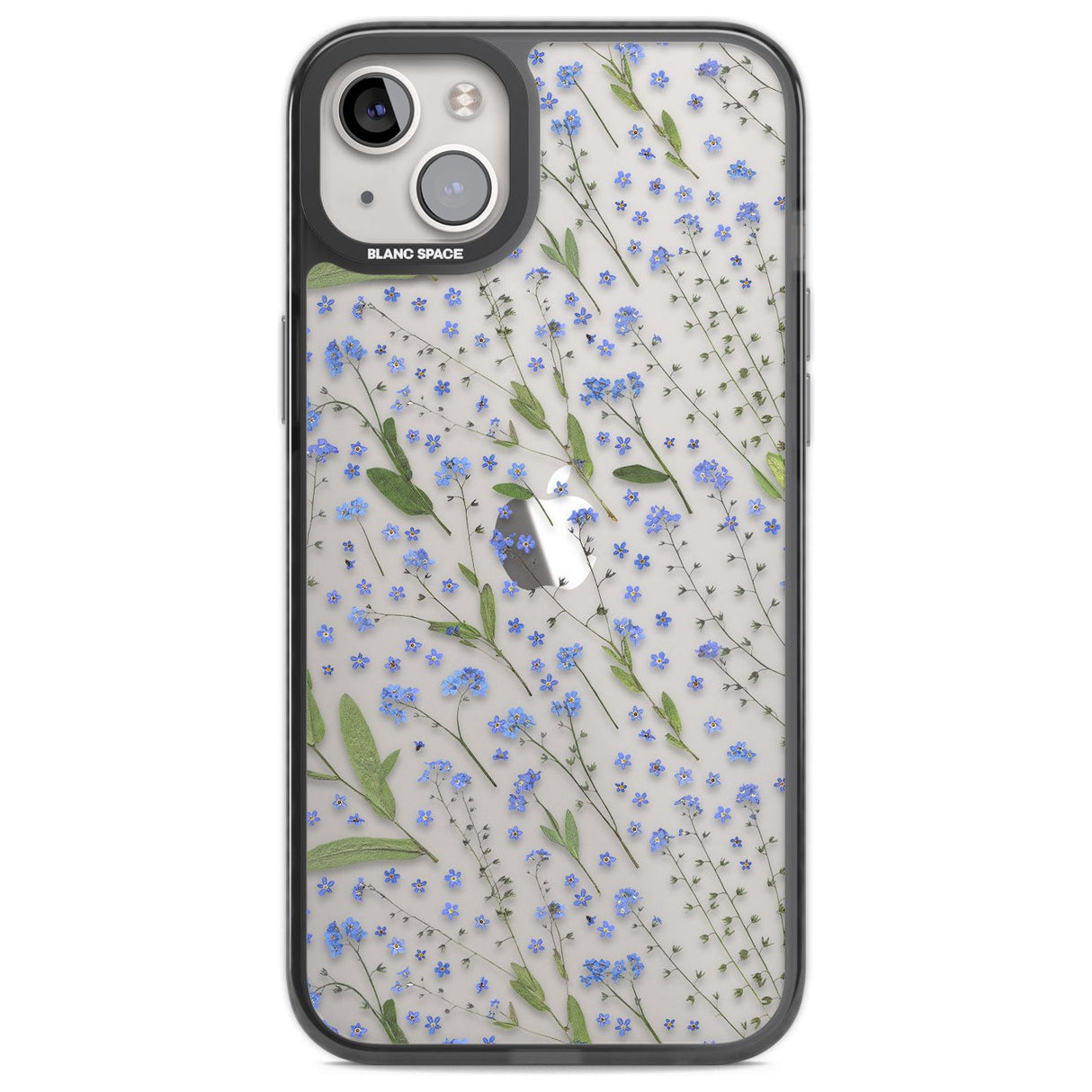 Blue Wild Flower Design Phone Case iPhone 14 Plus / Black Impact Case Blanc Space