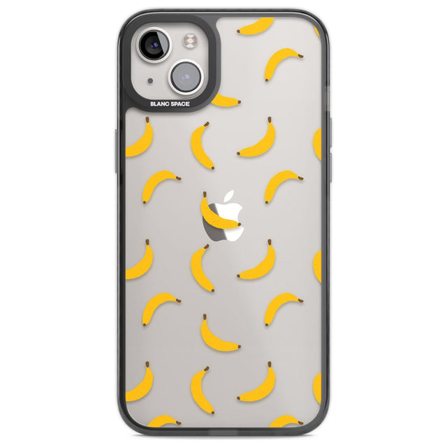Banana Pattern Phone Case iPhone 14 Plus / Black Impact Case Blanc Space