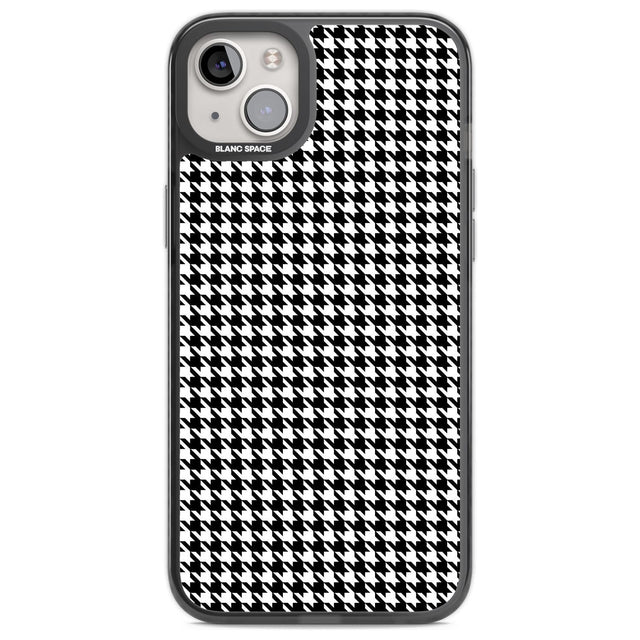 Black Houndstooth Pattern Phone Case iPhone 14 Plus / Black Impact Case Blanc Space