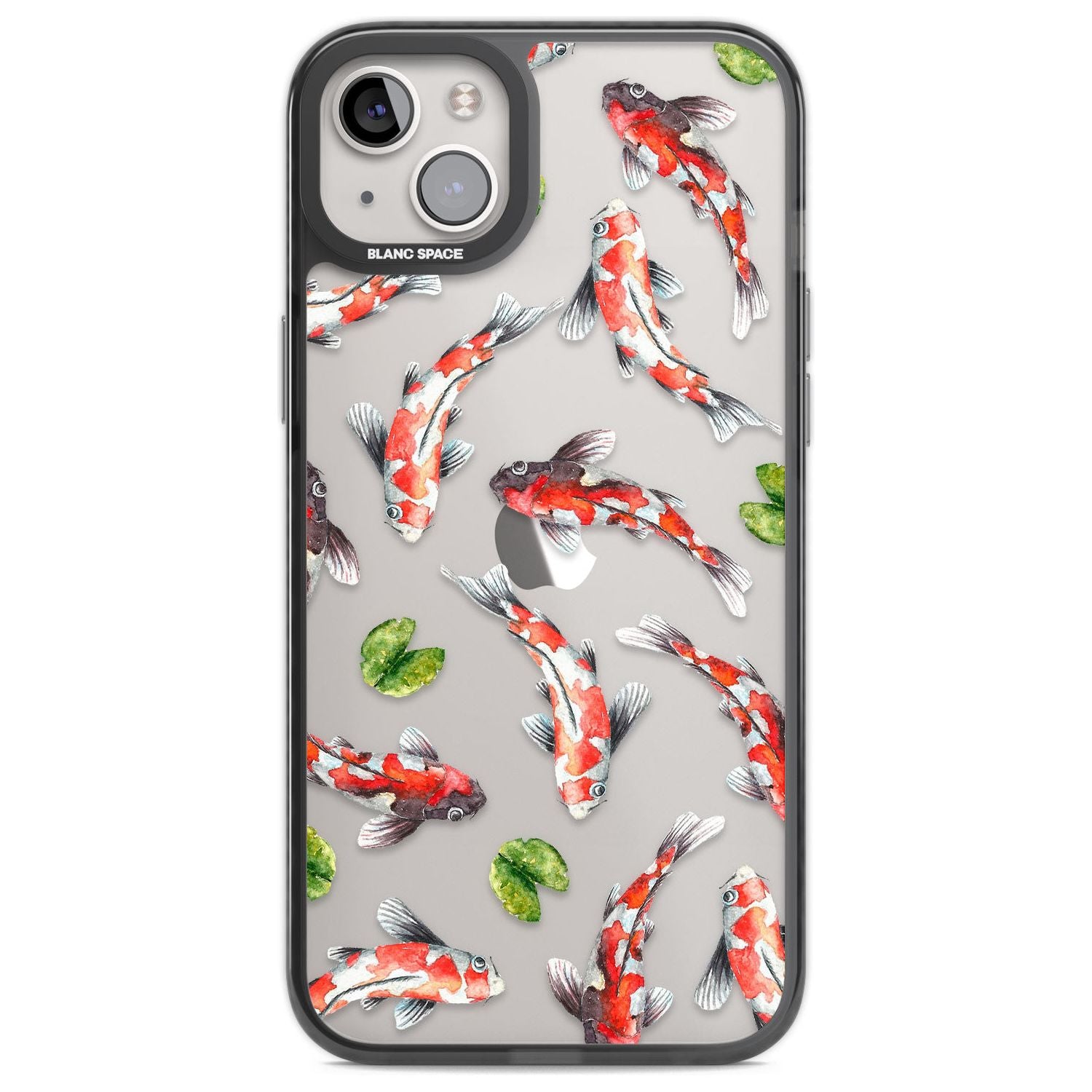 Koi Fish Japanese Watercolour Phone Case iPhone 14 Plus / Black Impact Case Blanc Space
