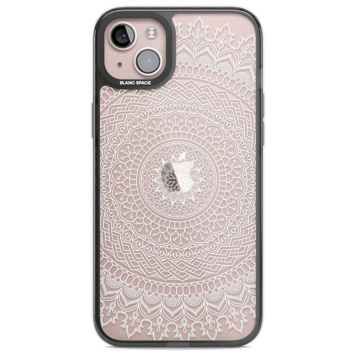 Large White Mandala Design Phone Case iPhone 14 Plus / Black Impact Case Blanc Space