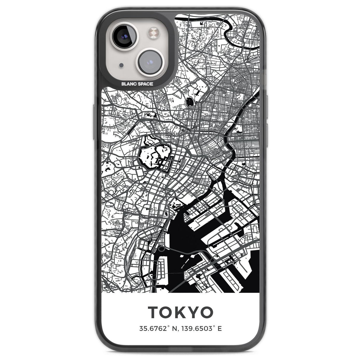 Map of Tokyo, Japan Phone Case iPhone 14 Plus / Black Impact Case Blanc Space