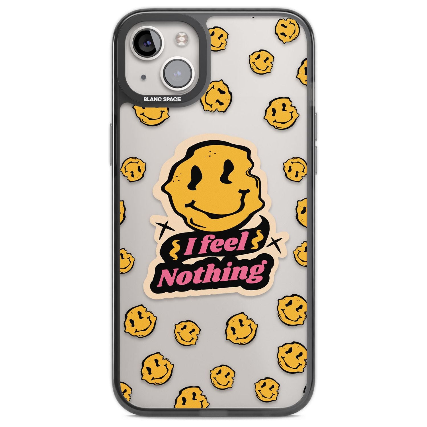 I feel nothing (Clear) Phone Case iPhone 14 Plus / Black Impact Case Blanc Space
