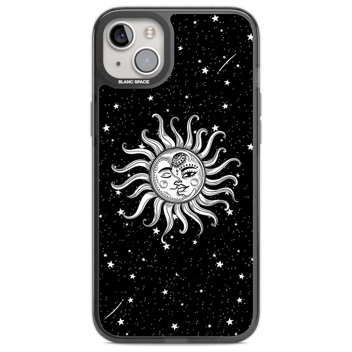 Mystic Sun Moon Phone Case iPhone 14 Plus / Black Impact Case Blanc Space
