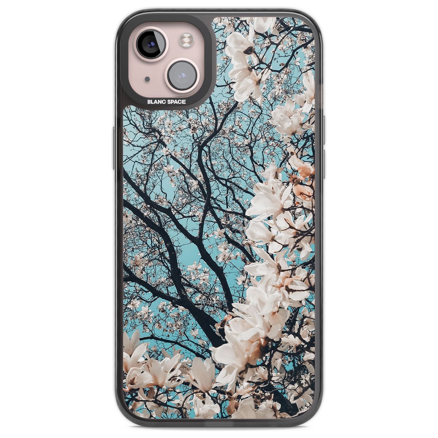 Magnolia Tree Photograph Phone Case iPhone 14 Plus / Black Impact Case Blanc Space