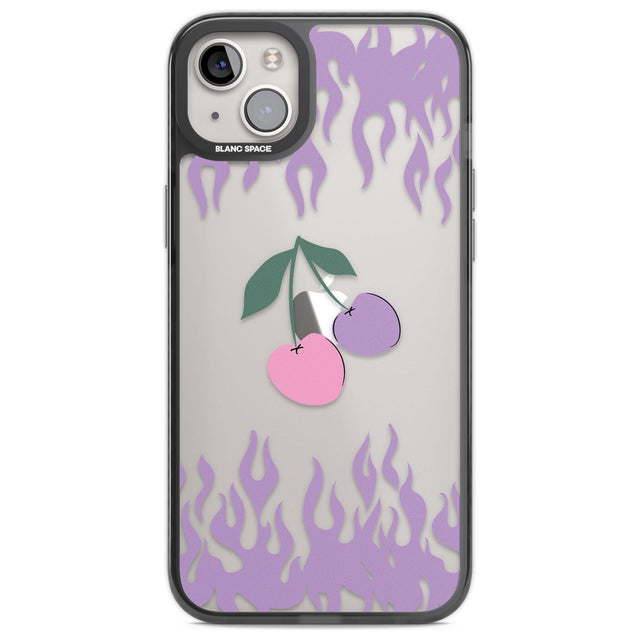 Cherries n' Flames Phone Case iPhone 14 Plus / Black Impact Case Blanc Space