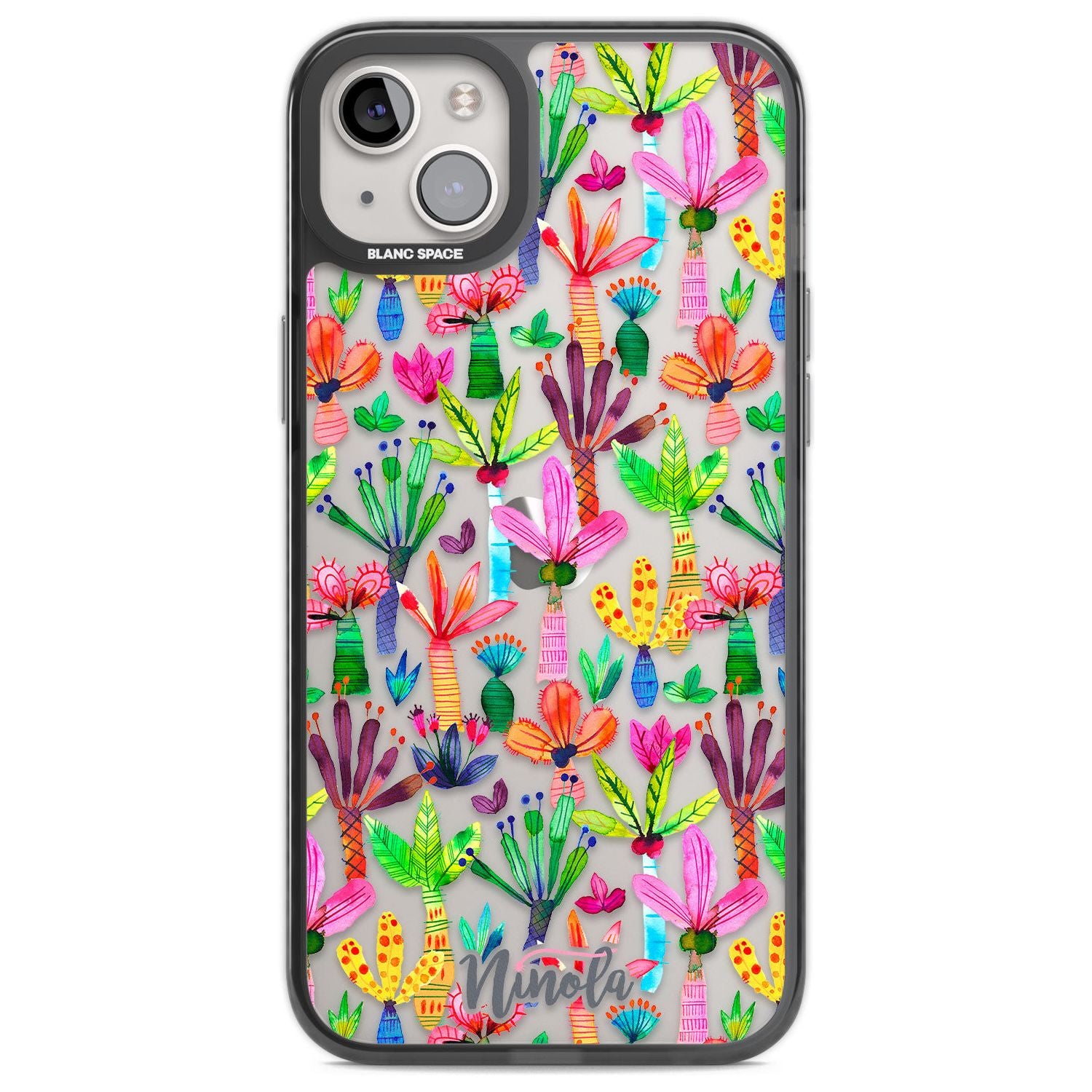 Palms Garden Phone Case iPhone 14 Plus / Black Impact Case Blanc Space