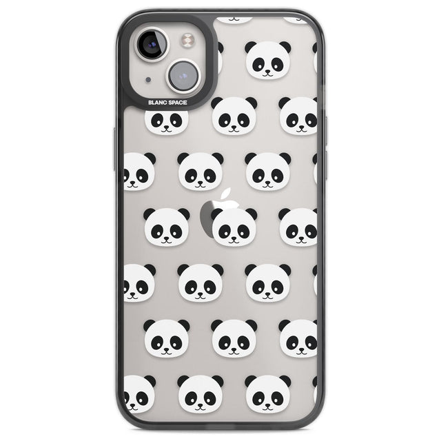 Panda Face Pattern Phone Case iPhone 14 Plus / Black Impact Case Blanc Space