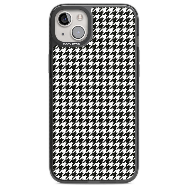 Chic Houndstooth Check Phone Case iPhone 14 Plus / Black Impact Case Blanc Space
