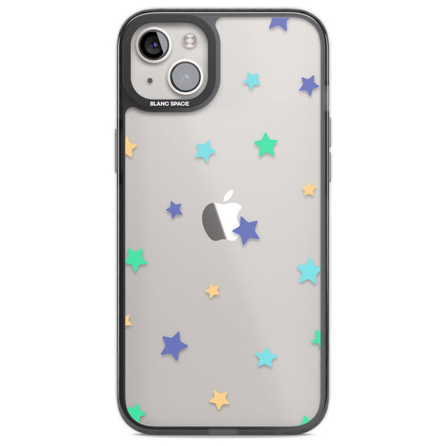 Pastel Stars Pattern Phone Case iPhone 14 Plus / Black Impact Case Blanc Space