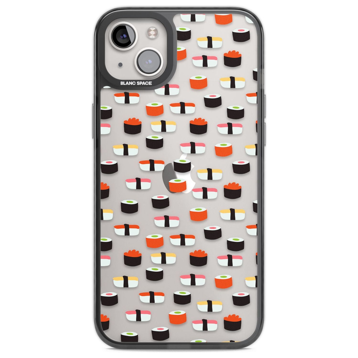 Minimalist Sushi Pattern Phone Case iPhone 14 Plus / Black Impact Case Blanc Space