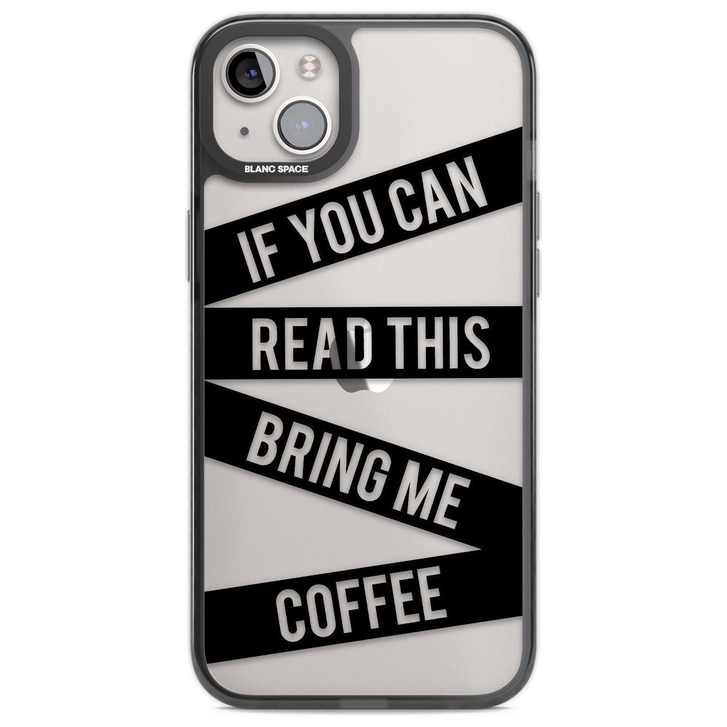 Black Stripes Bring Me Coffee Phone Case iPhone 14 Plus / Black Impact Case Blanc Space