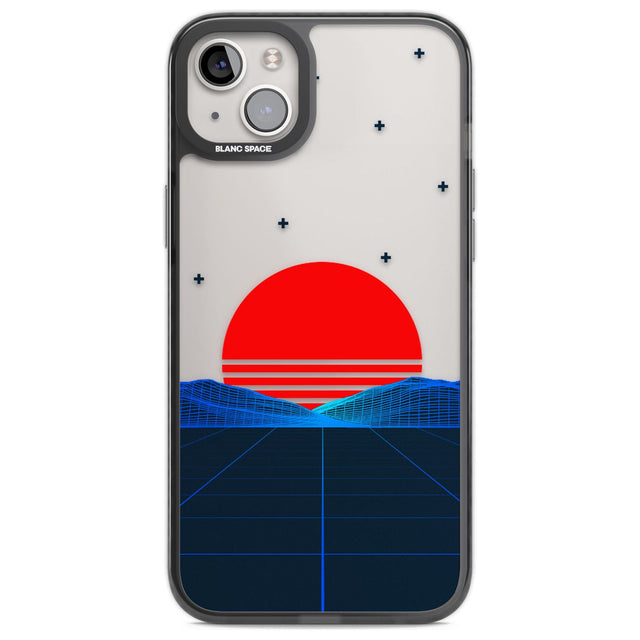 Japanese Sunset Vaporwave Phone Case iPhone 14 Plus / Black Impact Case Blanc Space