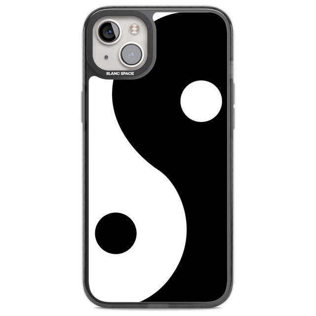 Large Yin Yang Phone Case iPhone 14 Plus / Black Impact Case Blanc Space