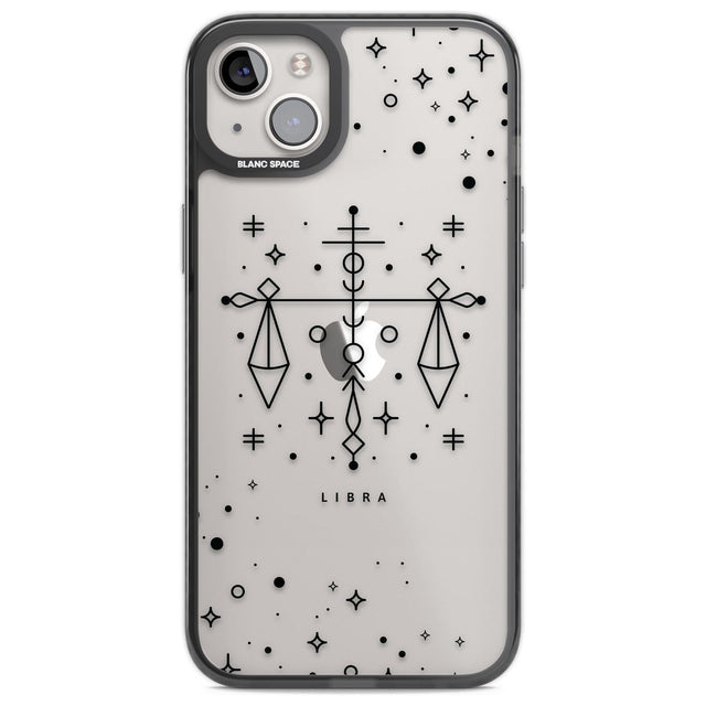 Libra Emblem - Transparent Design Phone Case iPhone 14 Plus / Black Impact Case Blanc Space