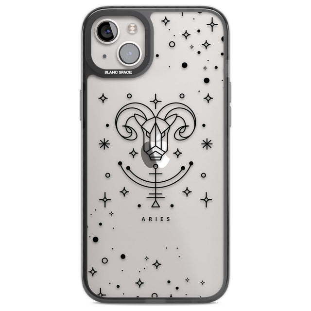 Aries Emblem - Transparent Design Phone Case iPhone 14 Plus / Black Impact Case Blanc Space