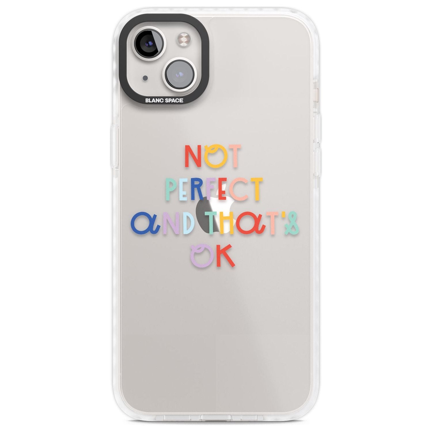 Not Perfect - Clear Phone Case iPhone 14 Plus / Impact Case Blanc Space