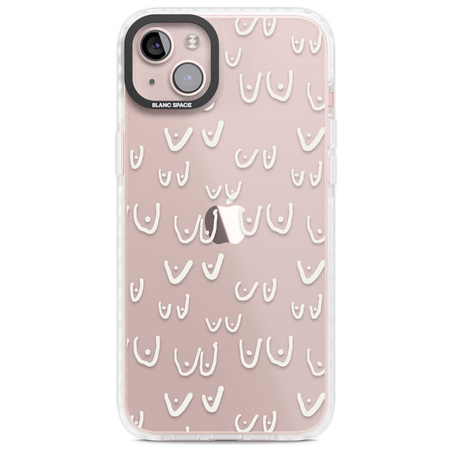Free the boob (White) Phone Case iPhone 14 Plus / Impact Case Blanc Space