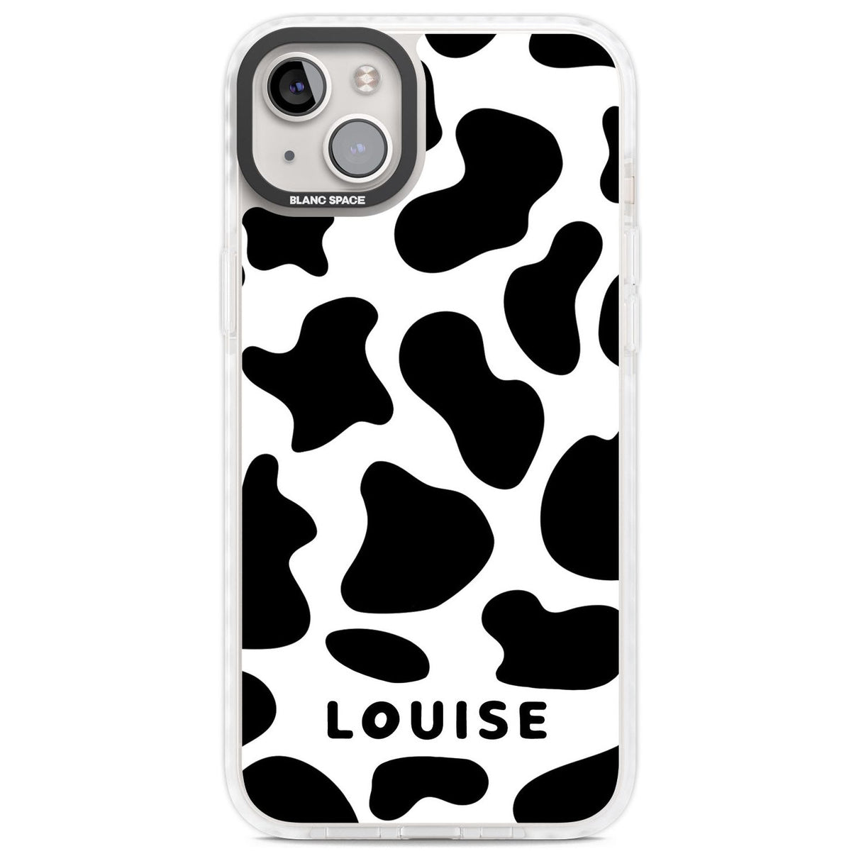 Personalised Cow Print Custom Phone Case iPhone 14 Plus / Impact Case Blanc Space