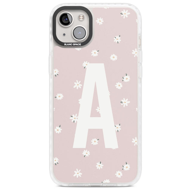 Personalised Pink Daisy Personalised Custom Phone Case iPhone 14 Plus / Impact Case Blanc Space