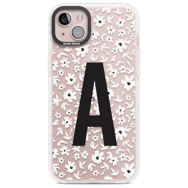 Personalised Floral Pattern Personalised Custom Phone Case iPhone 14 Plus / Impact Case Blanc Space