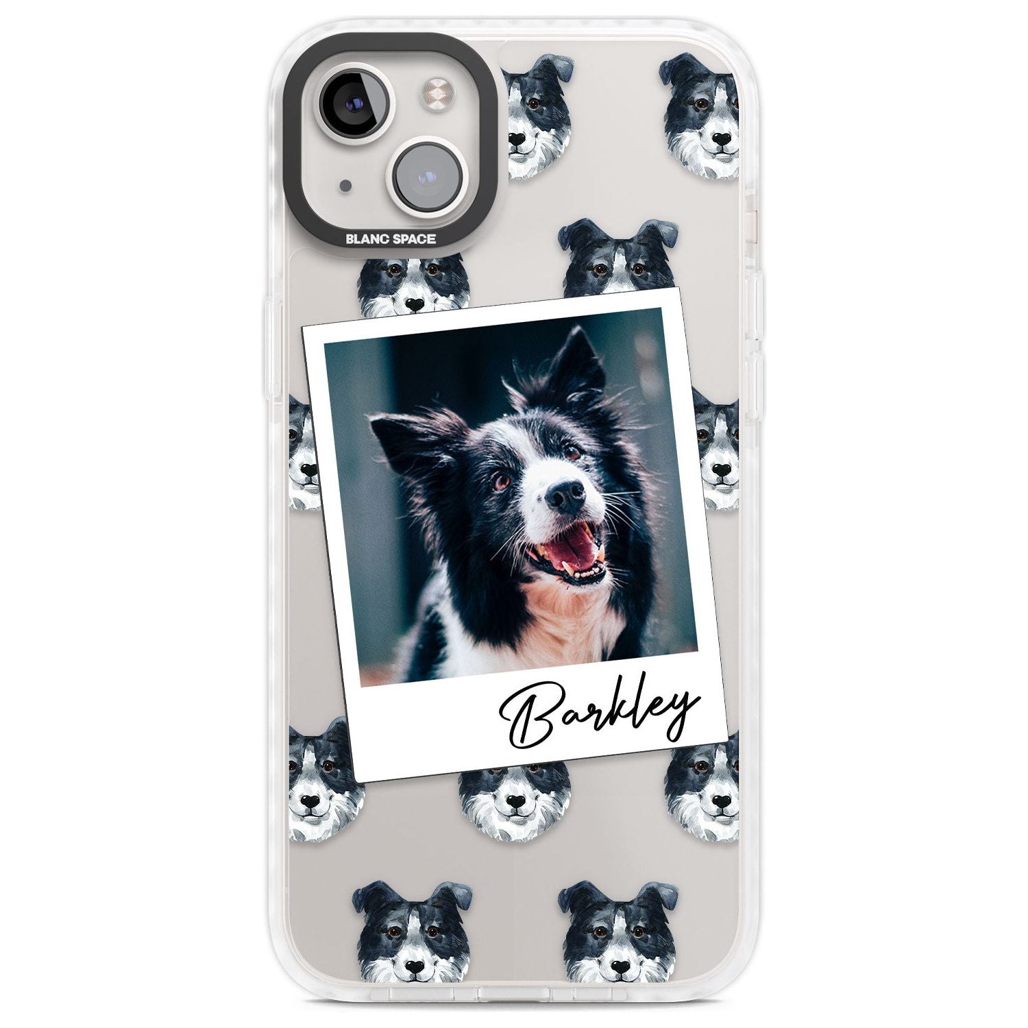 Personalised Border Collie - Dog Photo Custom Phone Case iPhone 14 Plus / Impact Case Blanc Space