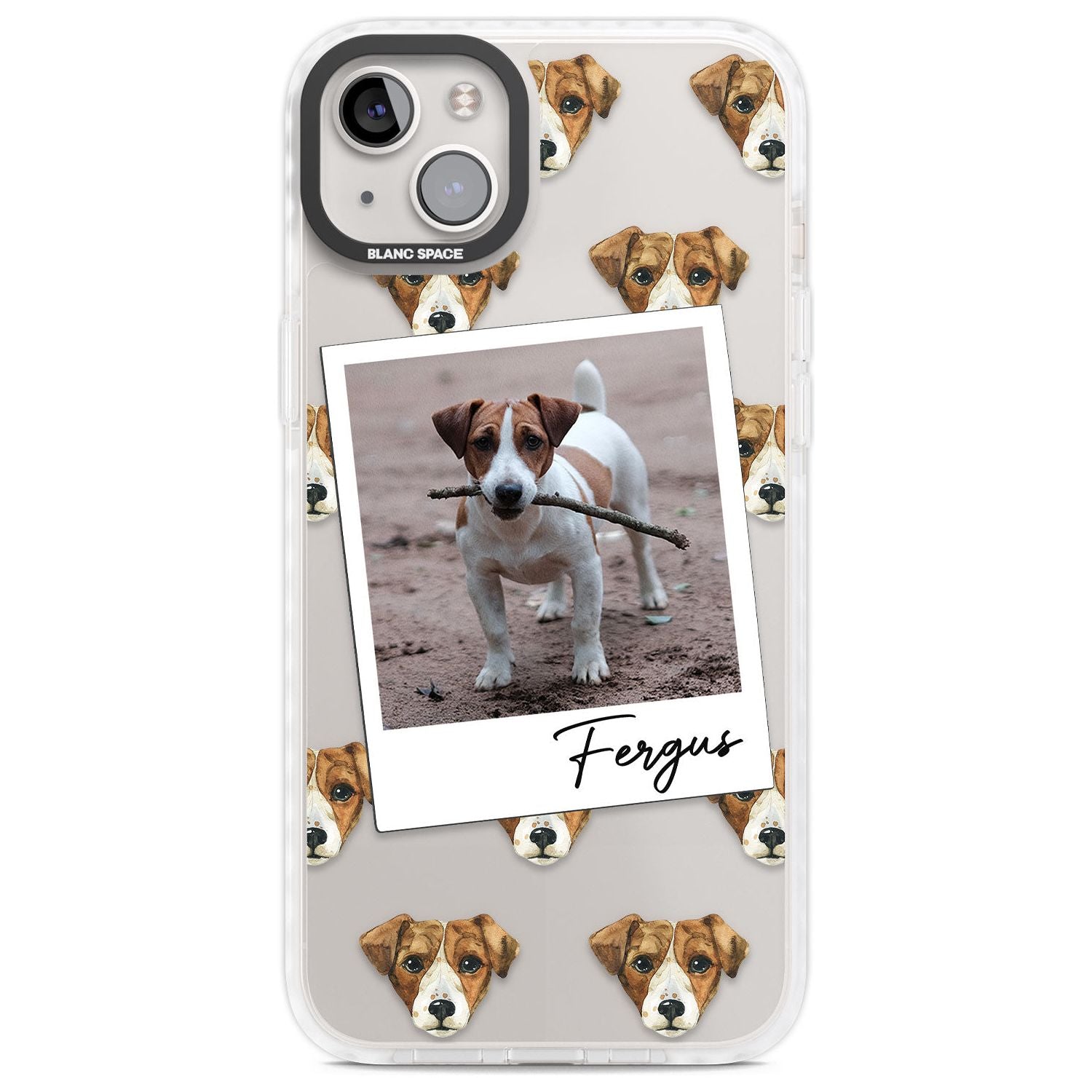 Personalised Jack Russell - Dog Photo Custom Phone Case iPhone 14 Plus / Impact Case Blanc Space