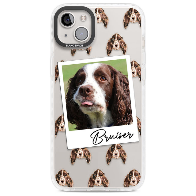 Personalised Springer Spaniel - Dog Photo Custom Phone Case iPhone 14 Plus / Impact Case Blanc Space