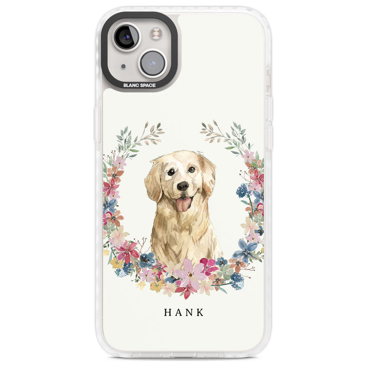 Personalised Golden Retriever - Watercolour Dog Portrait Custom Phone Case iPhone 14 Plus / Impact Case Blanc Space