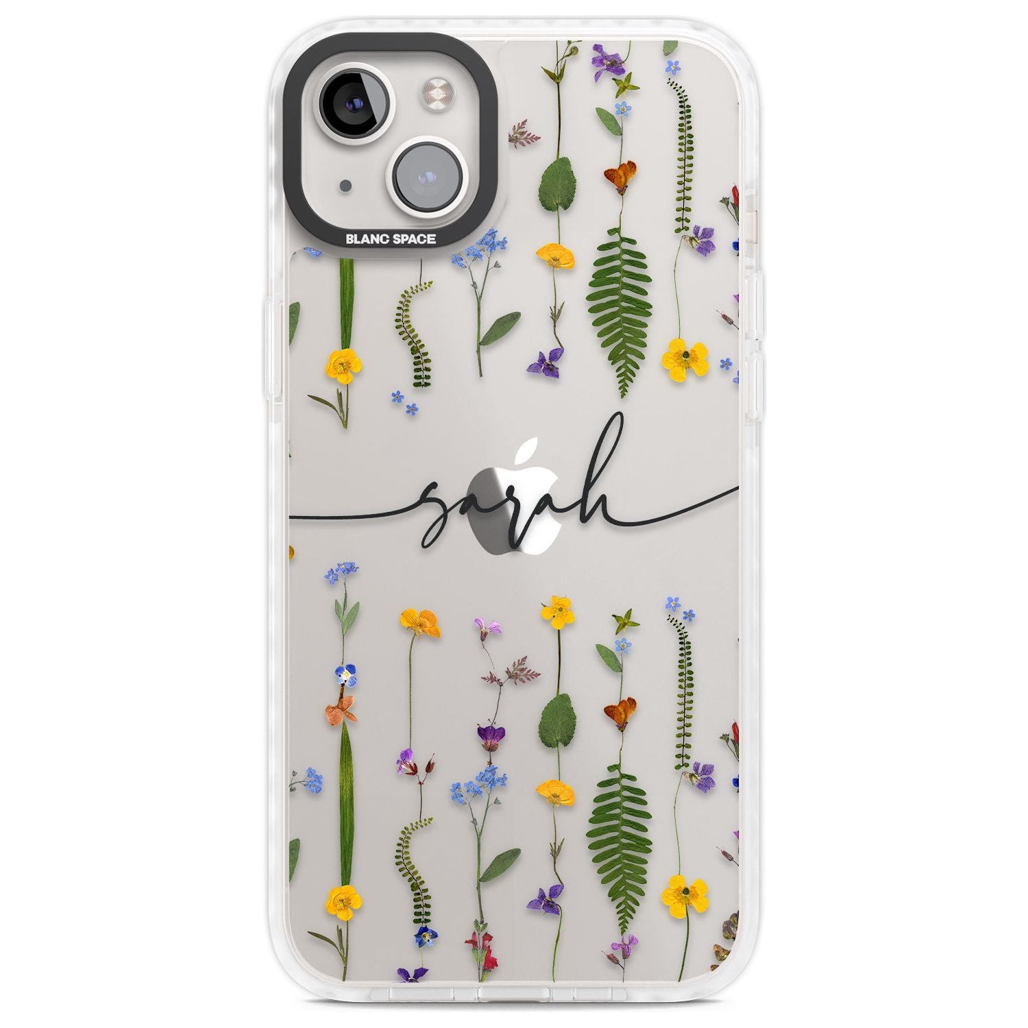Personalised Wildflower Floral Custom Phone Case iPhone 14 Plus / Impact Case Blanc Space