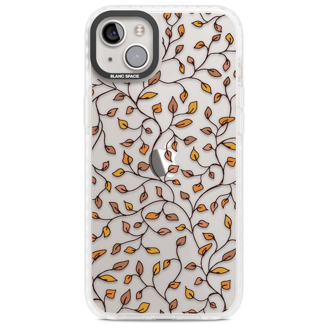 Personalised Autumn Leaves Pattern Custom Phone Case iPhone 14 Plus / Impact Case Blanc Space