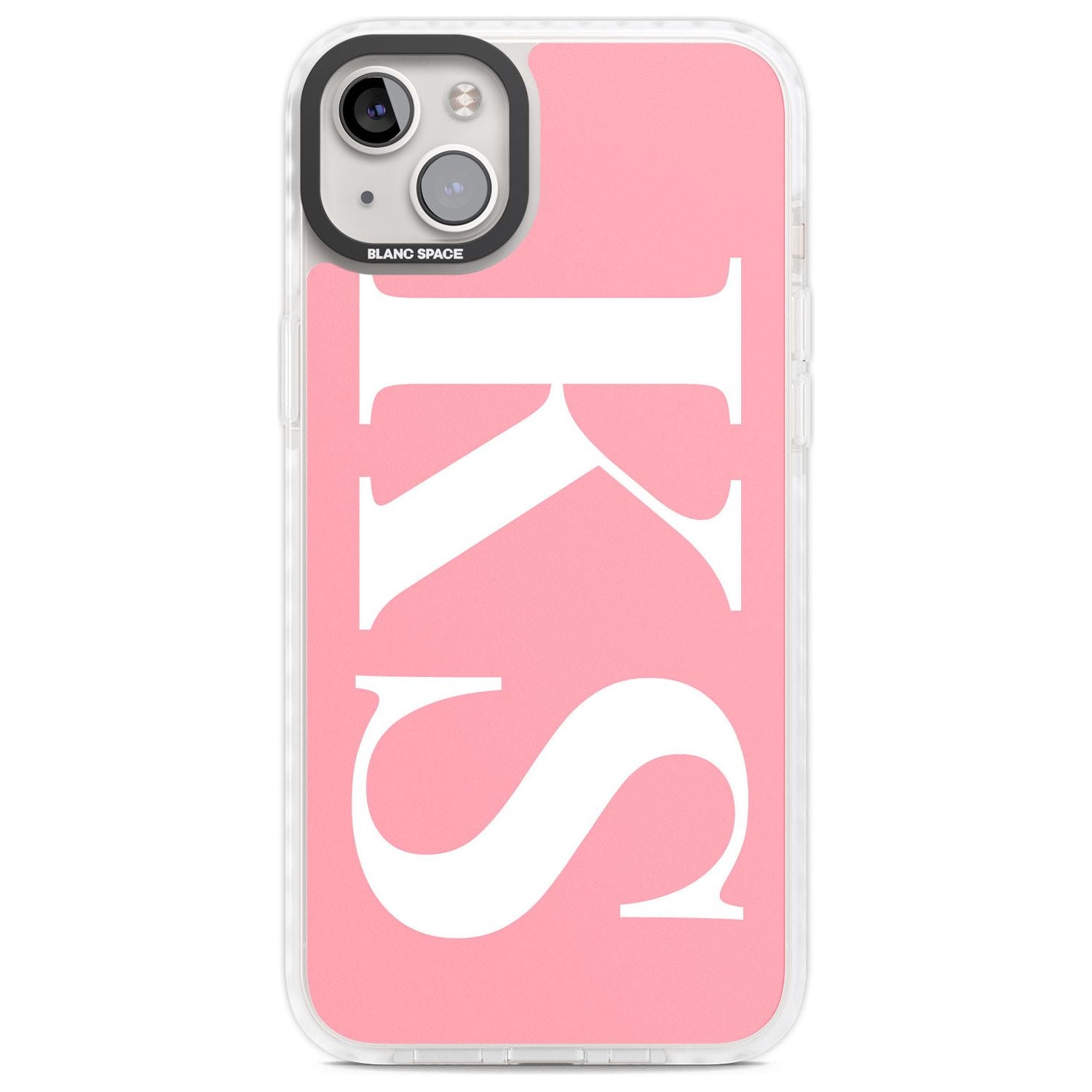 Personalised White & Pink Letters Custom Phone Case iPhone 14 Plus / Impact Case Blanc Space